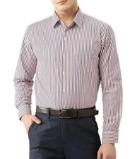 Banana Republic Long Sleeve Mens Button Up Shirt Large Stripe Purple Stretch NWT