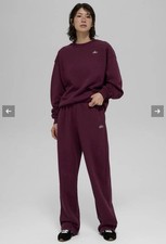 Alo Accolade Burgundy Set - Crewneck Sweatpants Size large