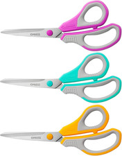 8.5" All Purpose Scissors 3 Pack, Ultra Sharp 2.5Mm Thick Blade for Home, Office