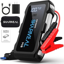 12v Car Jump Starter 6000a Booster Jumper Power Bank Battery Charge Lcd Display