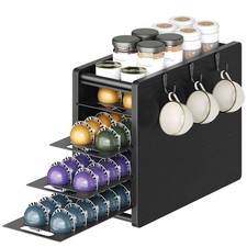 Coffee Pod Drawer Holder, 72 Pods Large Capacity, Compatible with Nespresso V...