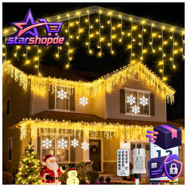 Lichterkette AußEn 20M 605 LED Warmweiß IP44 Wasserdicht FüR Garten Balkon-image