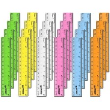 Rulers 6 Inch Bulk Classrom, 24 Count Rulers for Kids Assorted Colors, Clear ...