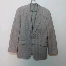 Carl Stuart Mens Suit Jacket 42" Vintage  Houndstooth Made In England 