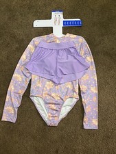NWT Billabong Girls 2 Piece Swim Set UPF 50 Floral Design Size L