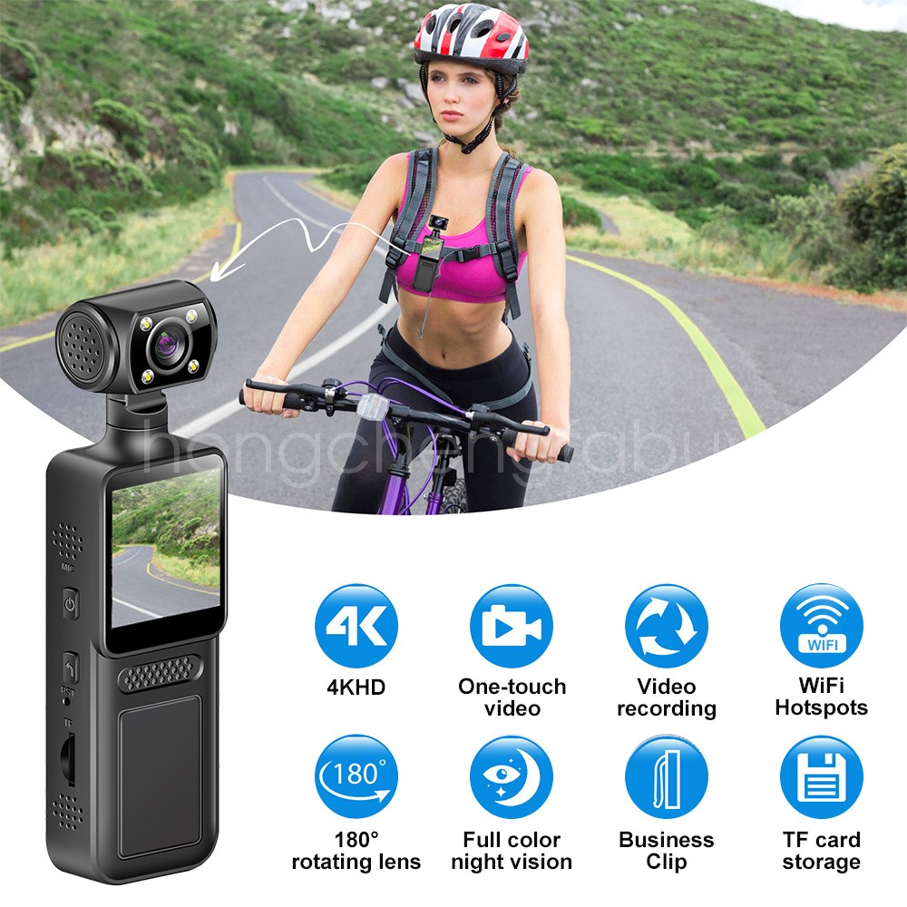 Draagbare Handheld 4 K Pocket Camera 180 Graden Roterende Pocket Kleine