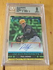PAUL SKENES RC AUTO 2024 ITG Used Sports Leaf Gold Prospects Rainbow /25 BGS 8