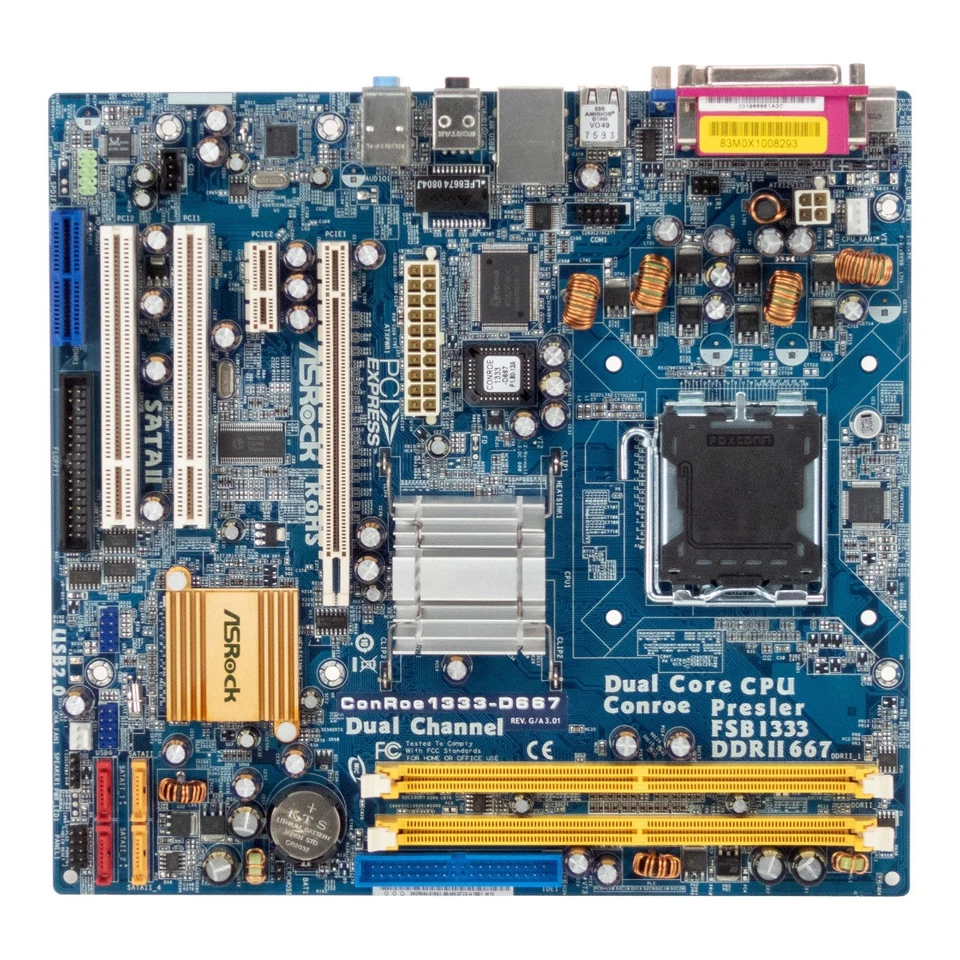 Scheda Madre Micro-ATX ASROCK ConRoe1333-D667 SOCKET 775 DDR2 PCIe PCI HDMR - Immagine 2 di 3