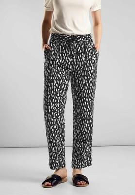 Street One Damen Style Bonny Viscose Aop Stoffhose Loose Fit Mid Waist Gr. 36