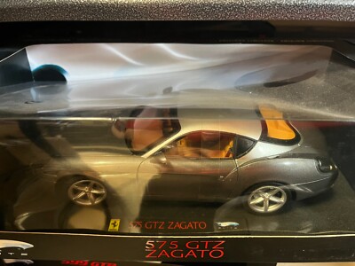 FERRARI 575 GTZ ZAGATO COUPE GRAY 1:18 by HOT WHEELS ELITE DAMAGED
