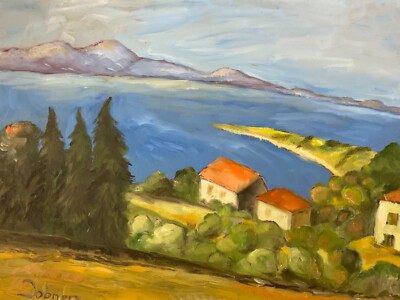 ÖLGEMÄLDE LANDSCHAFT ITAKA GEMÄLDE VON RUDOLF DOBNER