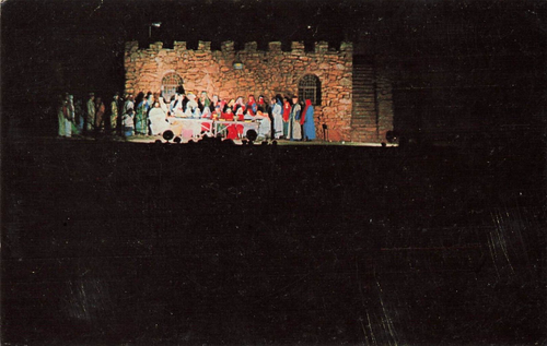 Cartolina d'epoca matrimonio a Cana Wichita montagne Pasqua cristiana religiosa OK - Foto 1 di 2