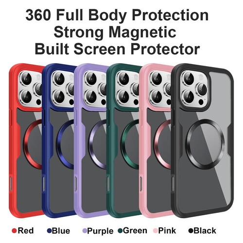 2in1 Full Coverage Clear Case Screen Protector For iPhone 16 15 14 13 12 MagSafe - Picture 12 of 60