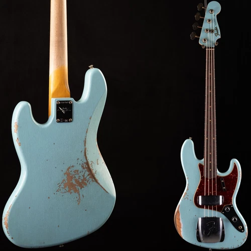 Fender Custom Shop 1961 Jazz Bass Heavy Relic Super Faded Aged Daphne Blue (567)