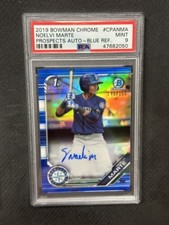 Noelvi Marte 2019 Bowman Chrome Blue Refractor Auto PSA 9 #CPANMA 148/150