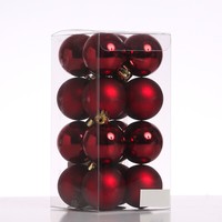 Christbaumkugeln Weihnachtskugeln Christbaumschmuck Kunststoff 4Cm Weinrot 16St.