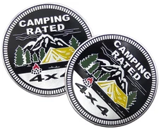 2pc Camping Rated Badge Auto Fender Emblem Sticker 4x4 SUV Truck 2.36" 6cm