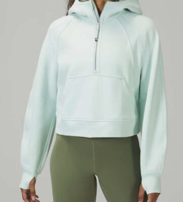 NWT Lululemon Scuba Oversized 1/2 Half-Zip Hoodie Delicate Mint