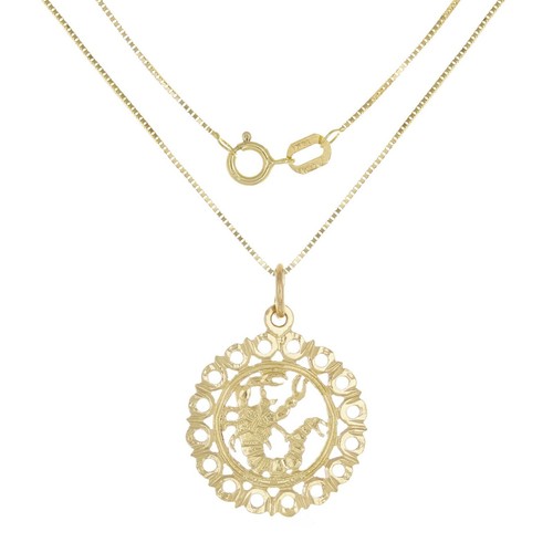 14k Yellow or White Gold Zodiac Sign Charm Pendant Necklace 18" - Picture 67 of 84
