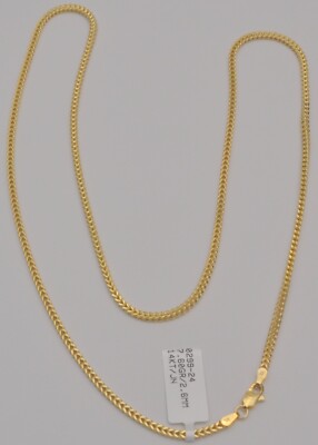 Franco Kette Halskette 14 Karat Gelbgold Kastenglied 2,3 mm breit
