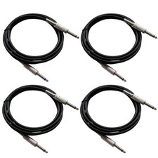 4 Pack 3ft 1/4" Instrument Guitar Bass Amp Keyboard Audio Cable Cord Wire New