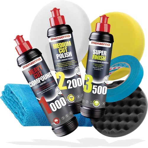 Politur Autopolitur Polierpad Menzerna Polierpaste 3in1 Zubehör Set - Bild 4 von 6