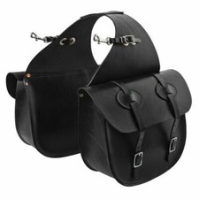 Black Genuine Leather Western Horse Saddle Bag.