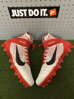 Nike Alpha Menace Elite 2 Football Cleats Red White BV2077-107 Men’s Sz 11 Rare Sz 12.5 Men- RARE Nike Alpha Menace Elite 2 White Red  main image 4