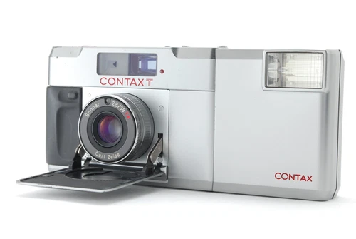 [Near MINT] Contax T Silver Rangefinder 35mm Film Camera + T14 AUTO Flash