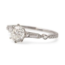 1.30Ct White Round Cut CZ Antique Style Engagement Ring In 925 Sterling Silver