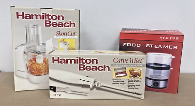 NOS NIB Hamilton Beach Short Cut Food Processor Carve N Set HY-K199 Food Steamer
