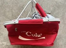 PICNIC TIME Soft Collapsible COCA-COLA METRO BASKET COOLER TOTE  Pre Owned