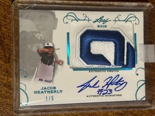 JACOB HEATHERLY 2016 Leaf Perfect Game All-American Jersey Patch Autograph #1/5