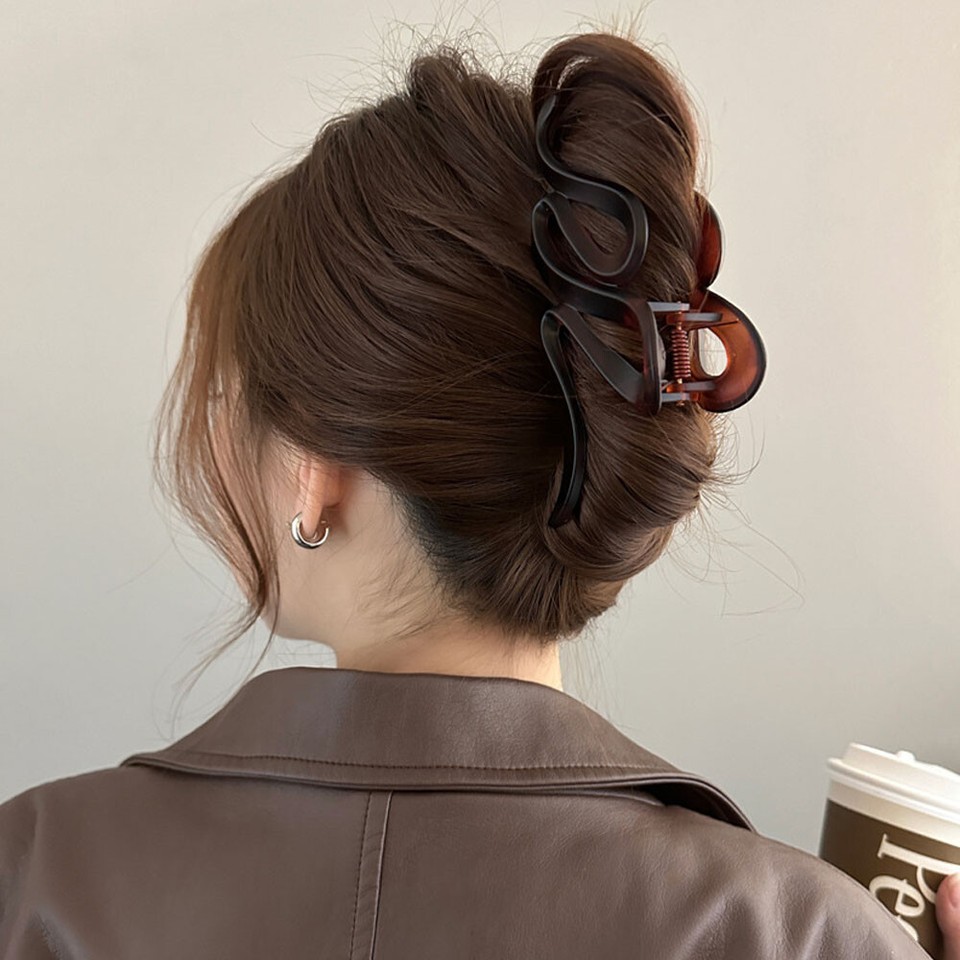 Solid Color Shark Clip Extra Large Wave Hair Claw Ponytail Hair