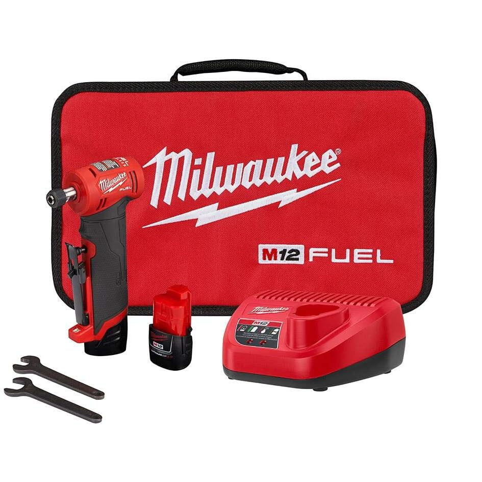 Угловая шлифовальная машина Milwaukee 2485-22 M12 FUEL 14 с прямоугольной головкой и 2 батарейными комплектами 46890₽