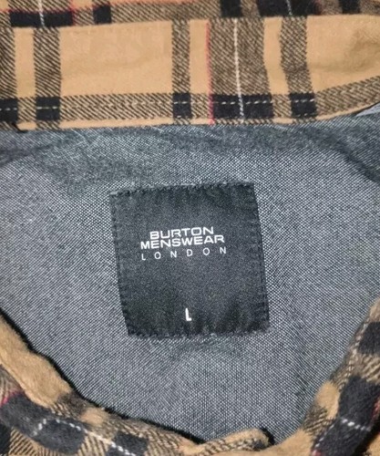 Burton Menswear Flannel Checked Shirt Long Sleeved Size Large Chest 42"-44" - Picture 5 of 8
