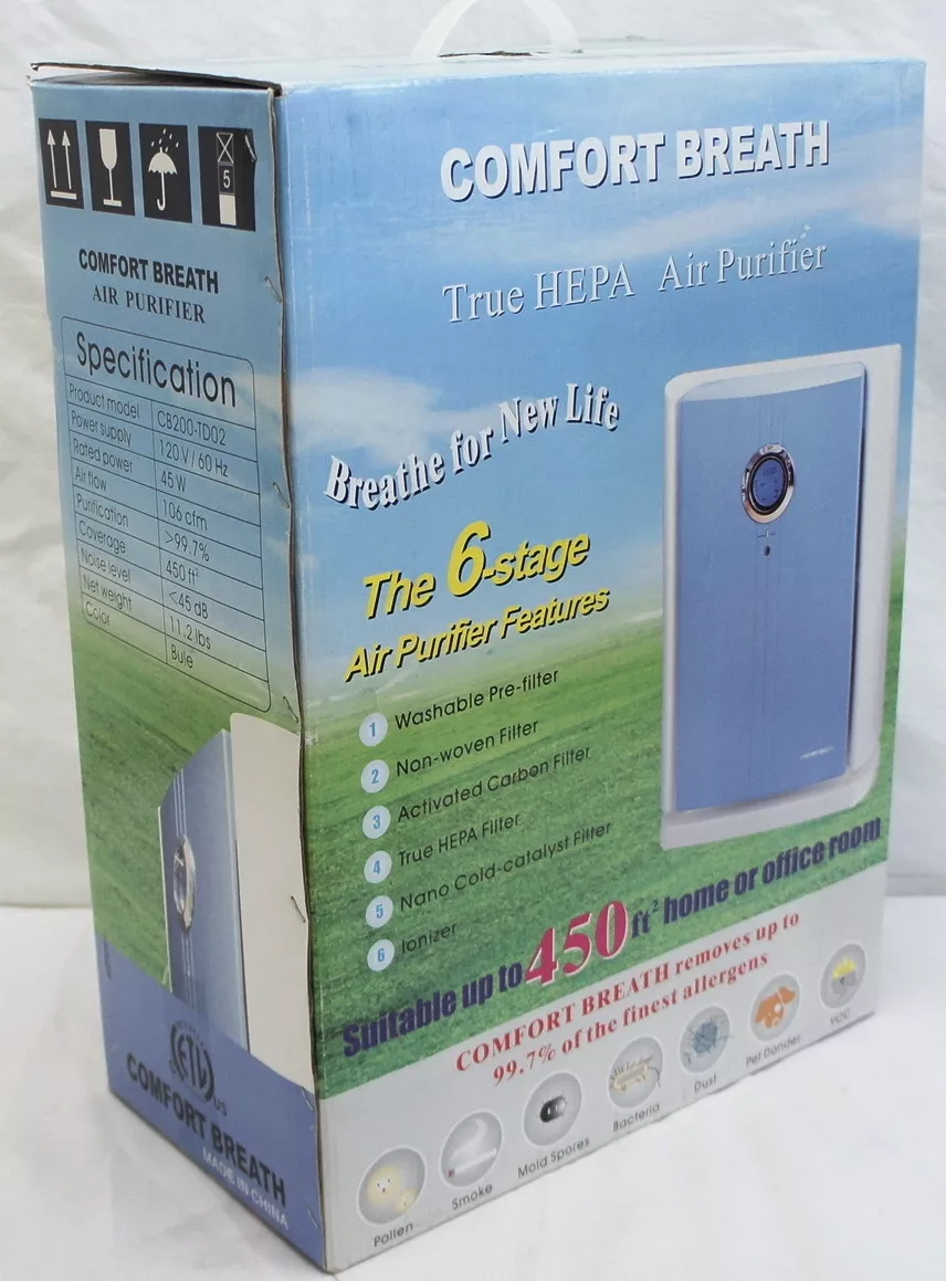 6 Stage Air Purifier Cleaner HEPA Ionizer Carbon Filter Smoke Smell dust Remover
