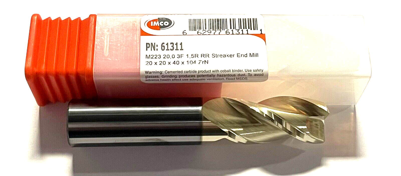 IMCO 20mm Carbide End Mill ZrN Coated 1.5mm Corner Radius 3 Flute Streaker Mill eBay