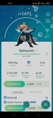 Shiny Samurott ( Oshawott Evolution ) Pokemon Trade Go