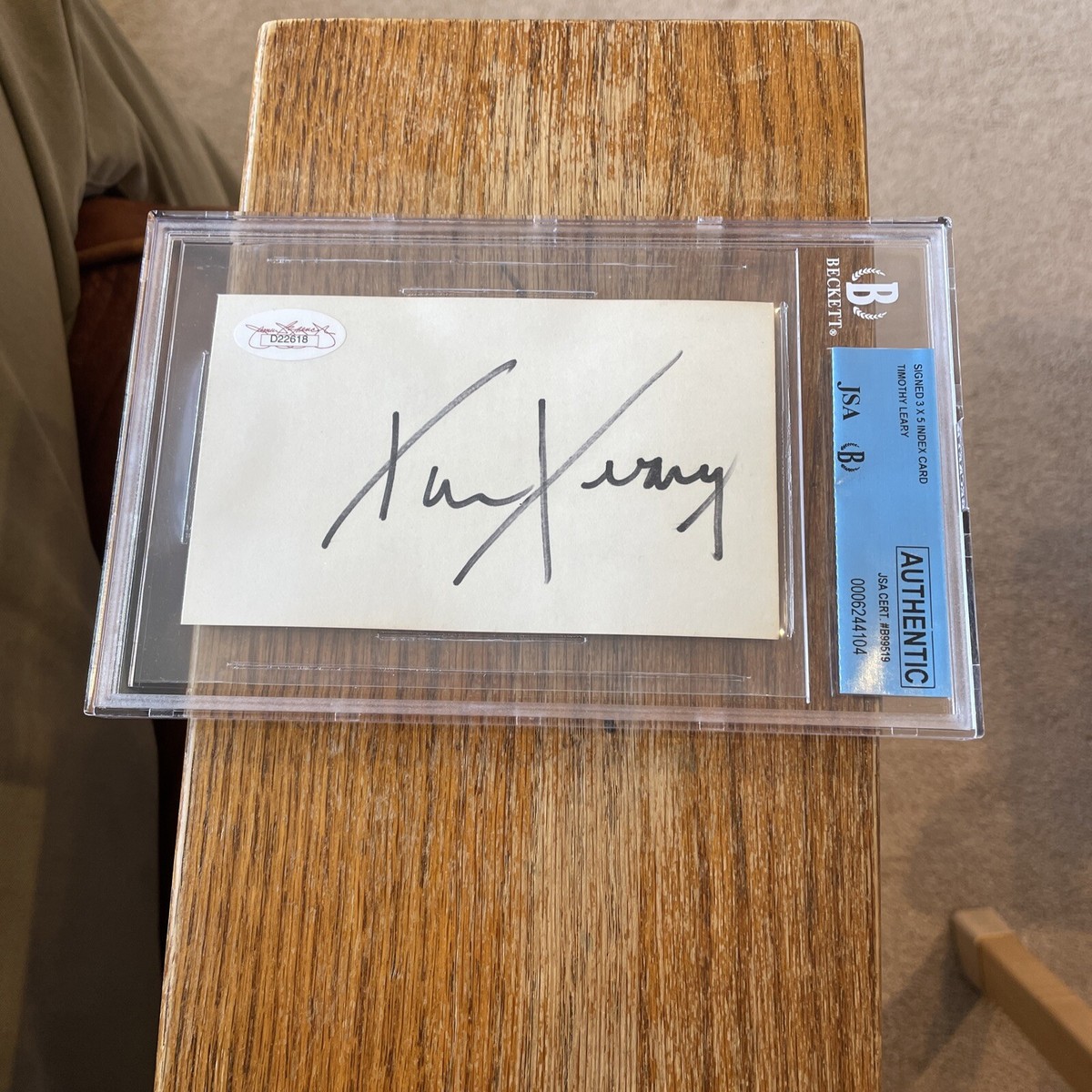 Timothy Leary Signed Autographed 3x5 Card JSA Psychologist Drug