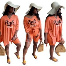 PINK Inspired Tracksuit 2 Piece Short Set