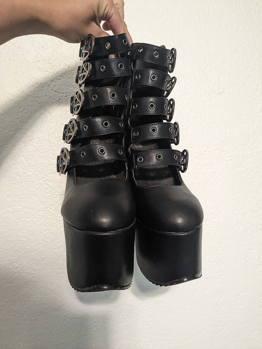 KILLSTAR Platform Burial Star Pentagram Open Platform Heels SIZE 10