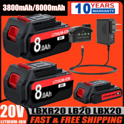 20 Volt MAX Lithium Battery for Black&Decker LBXR20 LB20 LBX20 LBXR2020 /Charger