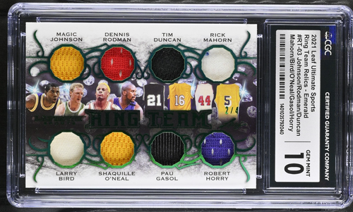 2021 Leaf Ultimate Ring Team Relics /4 Magic Bird Shaq Duncan Rodman +++ CGC 10 - Picture 3 of 3