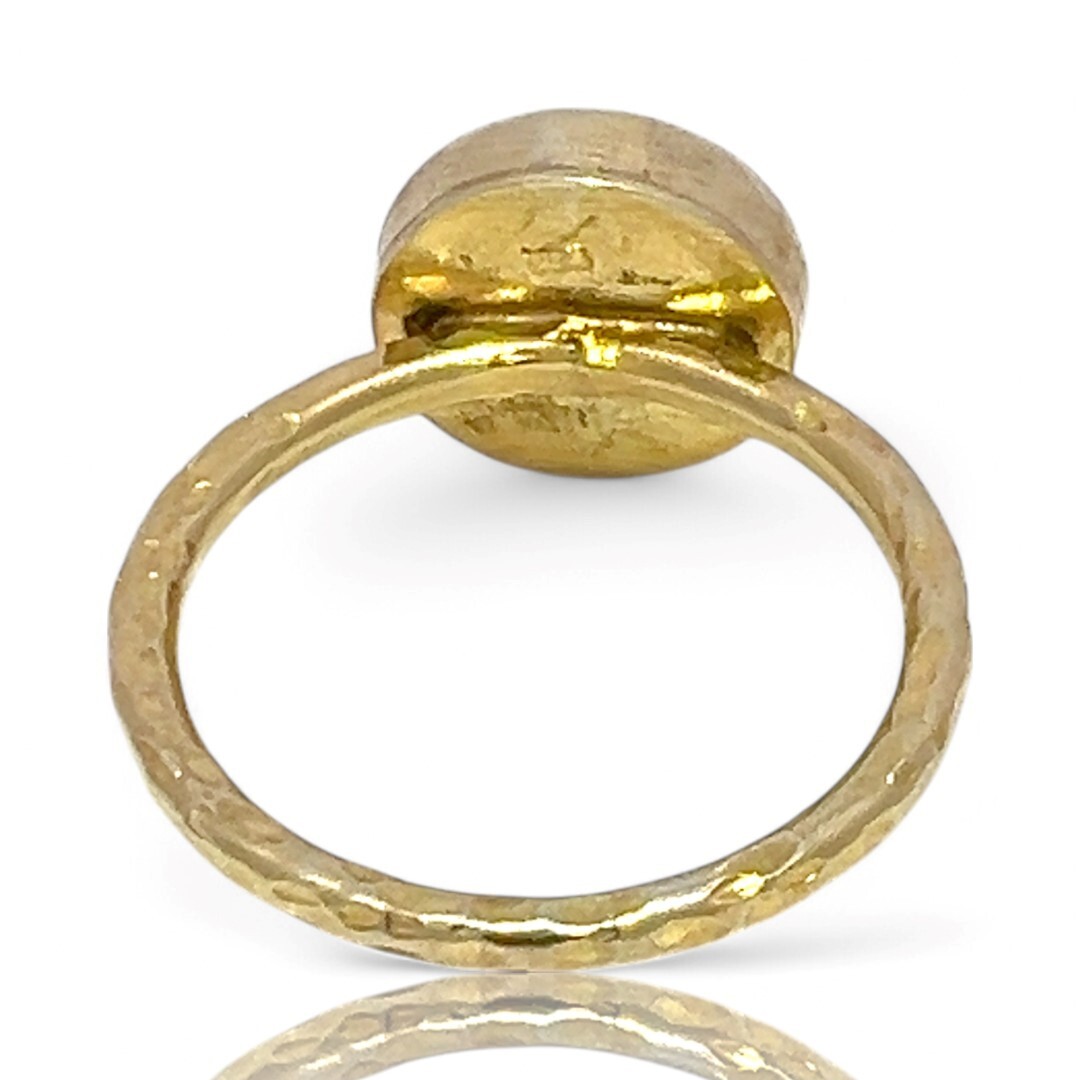 Stackable Sterling Silver Gold-Tone Orange Stone … - image 3