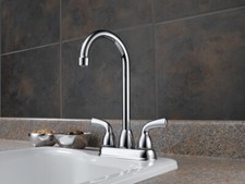 DELTA B28910LF FOUNDATIONS BAR/PREP FAUCET, TWO LEVER HANDLE, CHROME, HIGH ARC