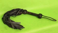 Real Genuine Cow Hide Leather Flogger 100 Falls Black Heavy Duty Thuddy whip