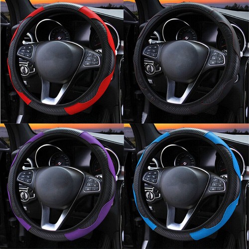 Leather Car Steering Wheel Cover Anti-slip Accessories Universal For 38CM/15inch - Picture 2 of 21