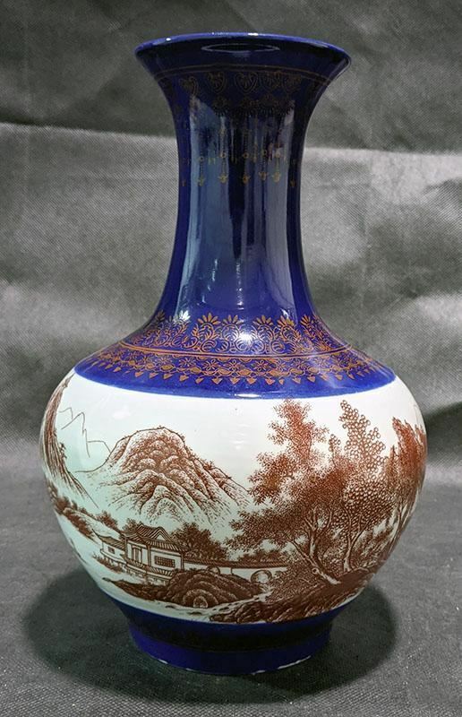 Vintage Japanese Red Pottery Mark Hand Painted Vase | eBay