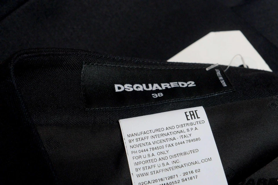Falda lápiz negra de seda de lana para mujer Dsquared2 US XS IT 38 Foto 4 de 4